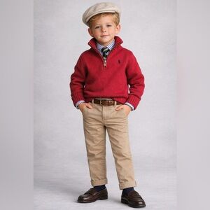 Polo Ralph Lauren Half Zip Cotton Sweater Red size 4/4T